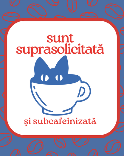 tricou alb unisex Cafeluță "Subcafeinizată"