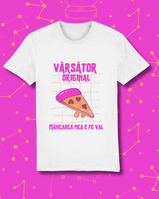 tricou alb unisex "Vărsător"